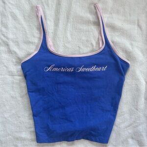 Victoria’s Secret Pink VS ALL-DAY COTTON SQUARE-NECK BRA TANK blue size XS